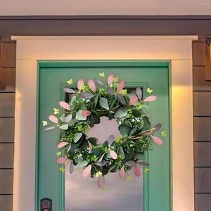 Decoratieve bloemen groen eucalyptus krans ornament voordeur boerderij kransen groen voor woonkamer patio bruiloft veranda ramen