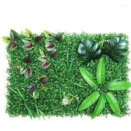 Fleurs décoratives vertes, fausse plante, herbe murale, bricolage, panneau de décoration, feuille de fleur artificielle, panneau mural suspendu pour pelouse 40x60cm