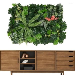 Mur de verdure à fleurs décoratives 16x24 pouces, gazon artificiel, panneaux de haie de fond vert, écran de confidentialité protégé contre les UV