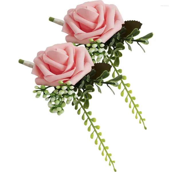 Fleurs décoratives marié homme Corsage mariée florale demoiselle d'honneur décoration de mariage Simulation fleur Corsages artificiel Pographic Prop