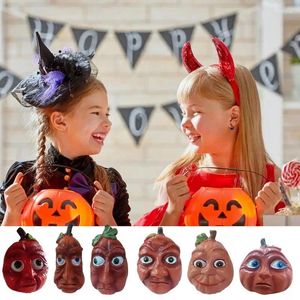 Têtes de citrouille d'horreur 3D pour Halloween, fleurs décoratives, accessoires de décoration réalistes et sûrs en résine, fournitures de décoration pour le visage et la maison