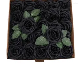 Fleurs décoratives Halloween Artificiel 25/50 PCS Roses noires 25 / 50pcs Flexible Tide