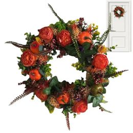 Decoratieve bloemen Halloween kunstmatige bloemdeur krans kunstmatige nep kransen graland met bessen spookachtig huisfeestje decor