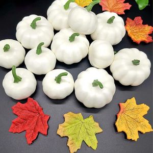 Fleurs décoratives Halloween Pumpkle artificielle mousse intérieure ou large application large citrouille blanche