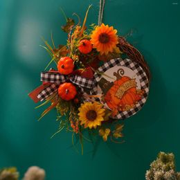 Decoratieve bloemen Halloween herfst pompoen krans deurplate huizendecoratie deur haning ornament vakantie slingers slingers herfrecor