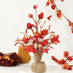 Decoratieve bloemen Halloween Decoraties Harvest Festival Simuleren eucalyptus Berry Tree Home meubels kunstmatig