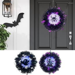 Fiori Decorativi Ghirlanda Di Fantasmi Di Halloween Con Ghirlande Di Porte Illuminate Viola Decorazione Frontale Festiva Per Il Cortile Del Portico Del Soggiorno