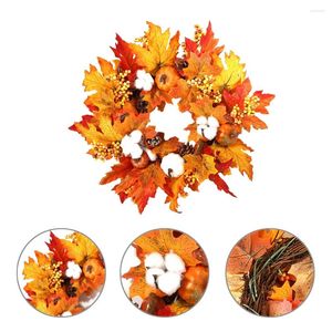 Decoratieve bloemen Halloween Thanksgiving Decoratie Krans Licht Garland Huisdecoraties Huis Plastic raam Wandpompoen