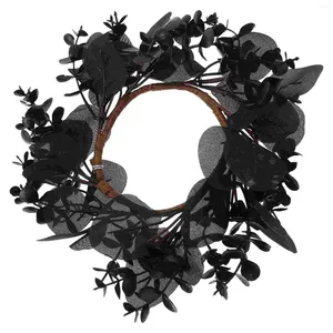 Fleurs décoratives Halloween Wreath Black Ring Pumpkin Ornements suspendus Horror Atmosphère Décoration Home Decoration Party Party