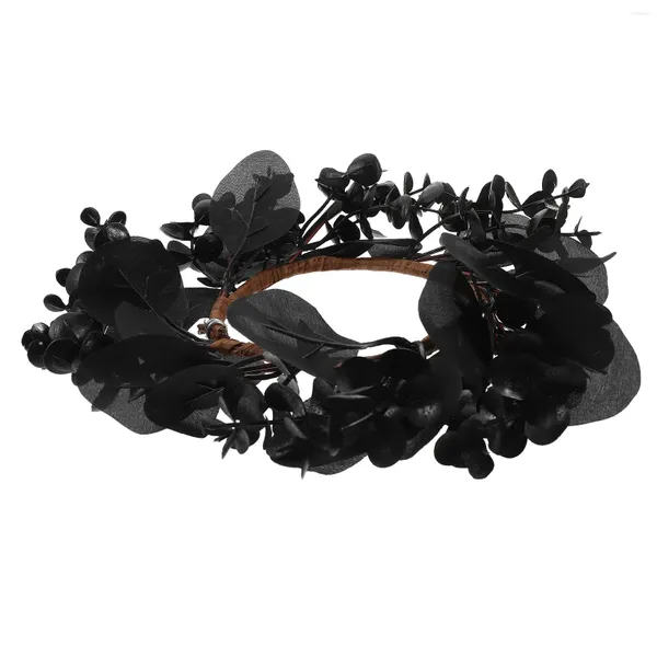 Flores decorativas corona de Halloween anillo negro adornos colgantes de calabaza atmósfera de terror decoración del hogar colgante de chimenea