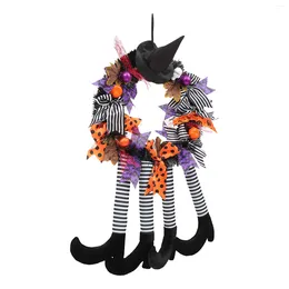 Flores decorativas grinalda de halloween casa assombrada pingente pingentes ornamento pendurado fonte de festa porta guarnição preta