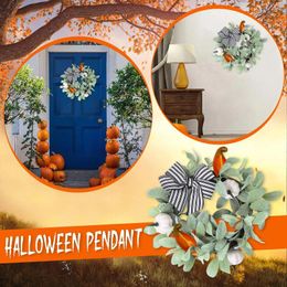 Fleurs décoratives Halloween Couronne de fête Arrangement de scène de décoration Pumpkin Ornement de porte de tournesol