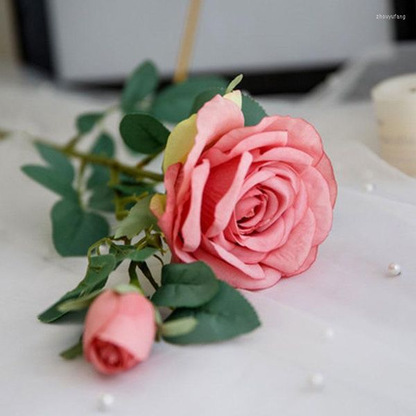 Fleurs décoratives Han Rose haute qualité 2 soie Simulation fleur faux mariage décoration de la maison plante