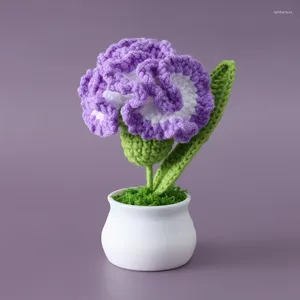 Fleurs décoratives Plant de carnage artificiel à la fleur artificielle dans le pot Idée cadeau à la main mignon de bureau à la maison