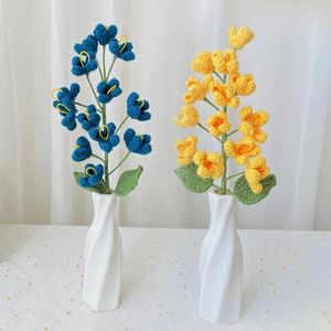Fleurs décoratives à main tricote de lilas faux bouquet artificiel pour vase maison de chambre à la maison
