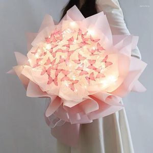 Fleurs décoratives faites à la main, paquet de matériel de fleur de papillon, sac de Bouquet cadeau DIY