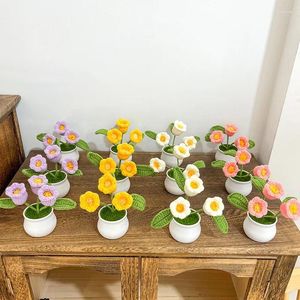 Flores decorativas hechas a mano, simulación creativa, campanilla, lirio del valle, adornos en maceta, regalos de escritorio terminados