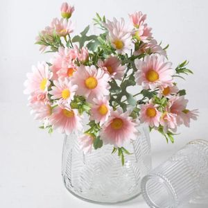 Decoratieve bloemen handgemaakte zon chrysanthemum kleurrijk flexibel nep bloem arrangement feest