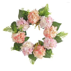 Flores decorativas hechas a mano, ampliamente utilizadas, para mejorar el hogar, para colgar en la puerta delantera, guirnalda de flores falsas, accesorio de fiesta de corona de Hortensia