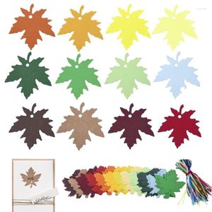 Étiquettes décoratives en forme de feuille à suspendre, fleurs décoratives, joyeux Thanksgiving avec corde de chanvre, cadeau de remerciement, nom, cartes vierges pour mariage d'automne