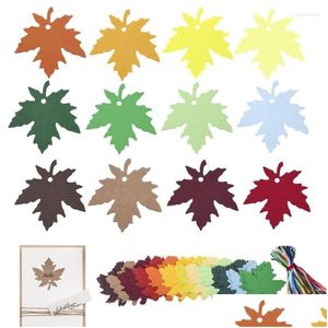 Étiquettes de feuilles à suspendre en fleurs décoratives, en papier d'érable avec ficelle, feuilles multifonctions pour Thanksgiving, mariage, bricolage, cadeau Dhriz