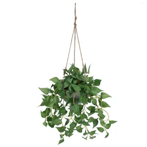 Fleurs décoratives Suspendues Faux Artificielle Faux Vigne Extérieur Pot En Pot Mur Pendentif Rotin Paniers Panier Intérieur Vignes Décor Simulation