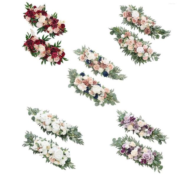 Fleurs décoratives suspendues arc de mariage Swag Floral pour les ornements de fête de mur de Banquet de fond