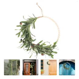 Fleurs décoratives suspendus cerceau couronne baie guirlande porte d'entrée brindille olives artificielles ferme décor à la maison