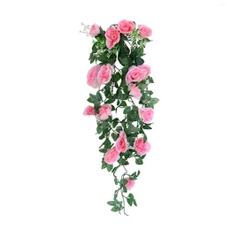 Fleurs décoratives suspendues Roses bouquet guirlande de fleurs glycine orchidée mur artificiel
