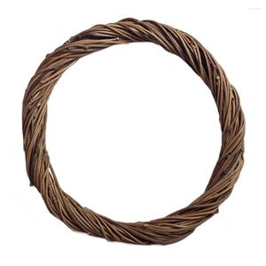 Decoratieve bloemen hangende krans spiraalvormige bodem vine ring rattan slinger bruin diy chirstmas thuisdeur hand geweven 1 stks voor feestdecoratie