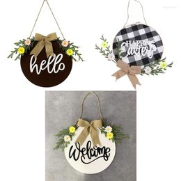 Decoratieve bloemen gelukkige paashangende hangerse bloemkrans ornament deur plaque decoratie