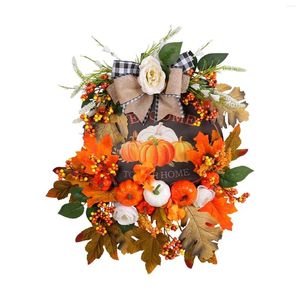 Decoratieve bloemen oogst herfst krans pompoen showcase decoraties kunstmatige bloem voordeur voor feestfestival veranda muur