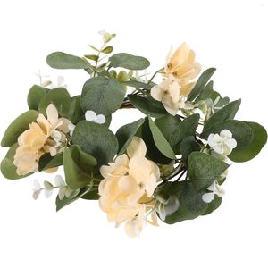 Decoratieve bloemen Harvest Festival Ring Noordse gesimuleerde Eucalyptus Leaf Berry Desktop Decorringen voor pilaren Kerstmis