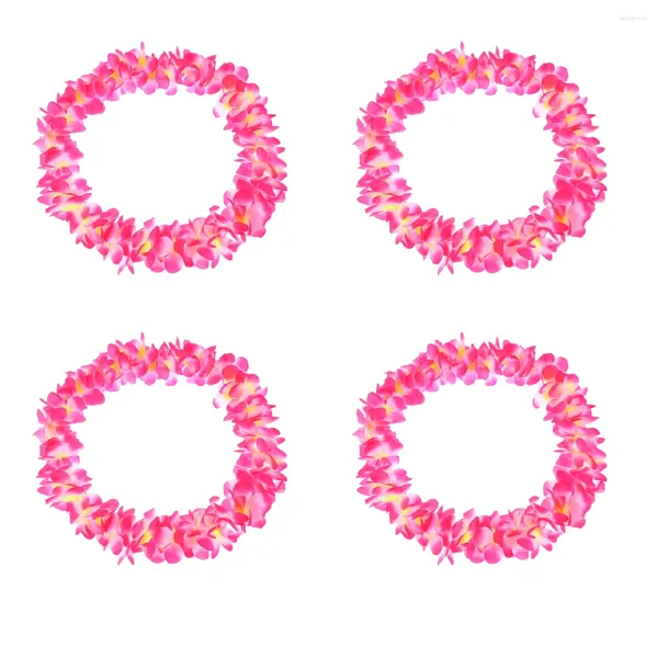 Fleurs décoratives Garland Hawaiian Floral Hula Dance Hair Barrets Band Band Grass Jirts Collier