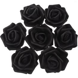 Decoratieve bloemen Kop Rose bloem kunstmatige wandlamp middelpunt tafel bruiloft diy ambacht zwart mini zijden faux nep stengelloos