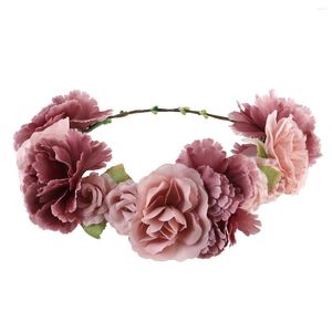 Guirnalda de flores decorativas para la cabeza, lazos para el pelo para niña, diadema Floral amarilla, coleteros para mujer, boda y bebé