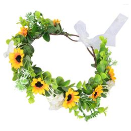 Fleurs décoratives bandeaux décorations de fête de fleurs pour les femmes en plastique fée couronne casque mariée couronne Faux