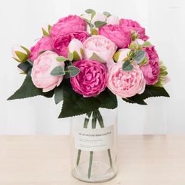 Dekorative Blumen Köpfe Künstliche Pfingstrose Tee Rose Kamelie Seide Gefälschte Blume Flores Für DIY Hausgarten Hochzeit Dekoration