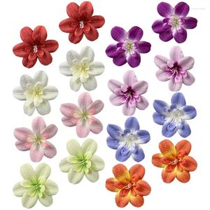 Decoratieve Bloemen Hoofden Bloem Orchidee Haar Bloemen Nep Zijde Stof Ambachten Faux Daisy Clip Accessoires Arrangement Bruiloft Diy Clips