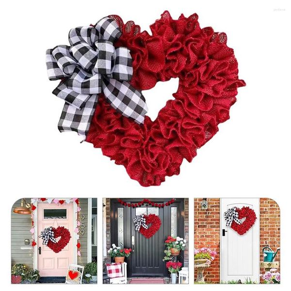 Fleurs décoratives en forme de cœur pour porte, Arrangement de proposition de mariage, tissu de décoration mural suspendu pour mariée