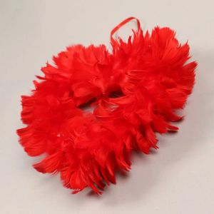 Decoratieve bloemen hartvormige Valentijnsdag decoratie krans rode veer deur hangende ornament hanger Party Supplies 2024
