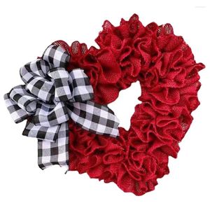 Decoratieve Bloemen Hartkrans Dames Geschenken Ideeën Kerstversiering Bruiloft Valentijnsdag Doek Hartvormige voordeur