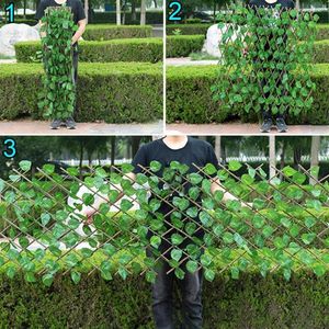 Fleurs décoratives haies clôture jardin artificiel extérieur plantes vertes simulation feuilles décoration bambou