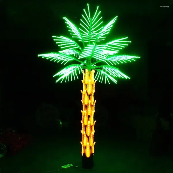 Flores decorativas altura de 3 metros de ancho 2 16 hojas de plantas artificiales luz de coco PVC Palma led