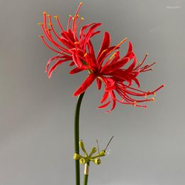 Fleurs d￩coratives Higanbana Flower Branch Silk Fake for Home Garden Decor Flores Artificialles