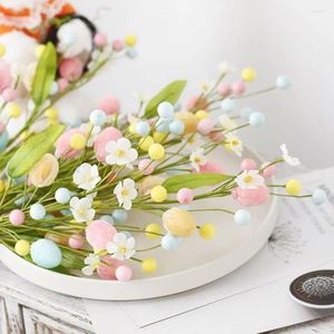 Fleurs décoratives hautes, artificielles et réalistes, branche d'œufs de pâques, bricolage, pour une décoration de fête sans entretien, large