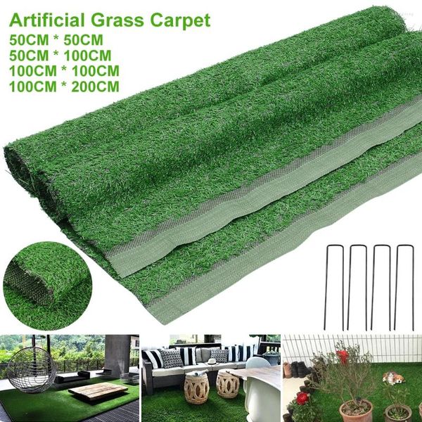 Fleurs décoratives High densité Artificial Grass Carpet Fake Moss Anti Slip Green Lawn Mat naturel False Rag Rold