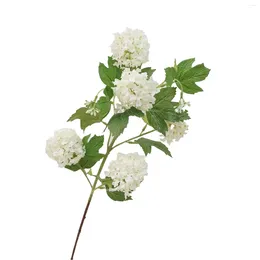 Fleurs décoratives haut de gamme 5 Hergea Hortensia Artificiel Fleur Silk Snowball Arrangement de mariage DÉCORATIONS