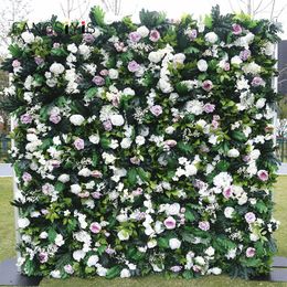Flores decorativas de gama alta 5D tela planta flor pared enrollada rosa arreglo Floral artificial boda telón de fondo decoración fiesta escena