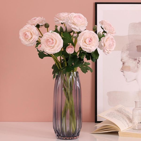 Fleurs décoratives haut de gamme hydratant 2 têtes Lotus vraie touche pivoine artificielle pour Bouquet de mariée mariage décor à la maison faux
